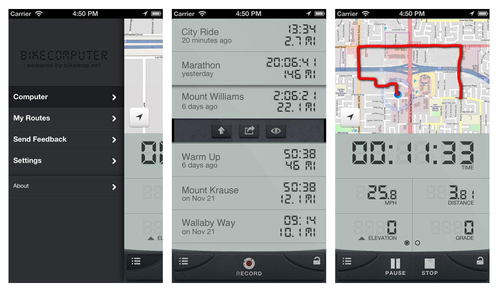 Bike Computer Screenshots