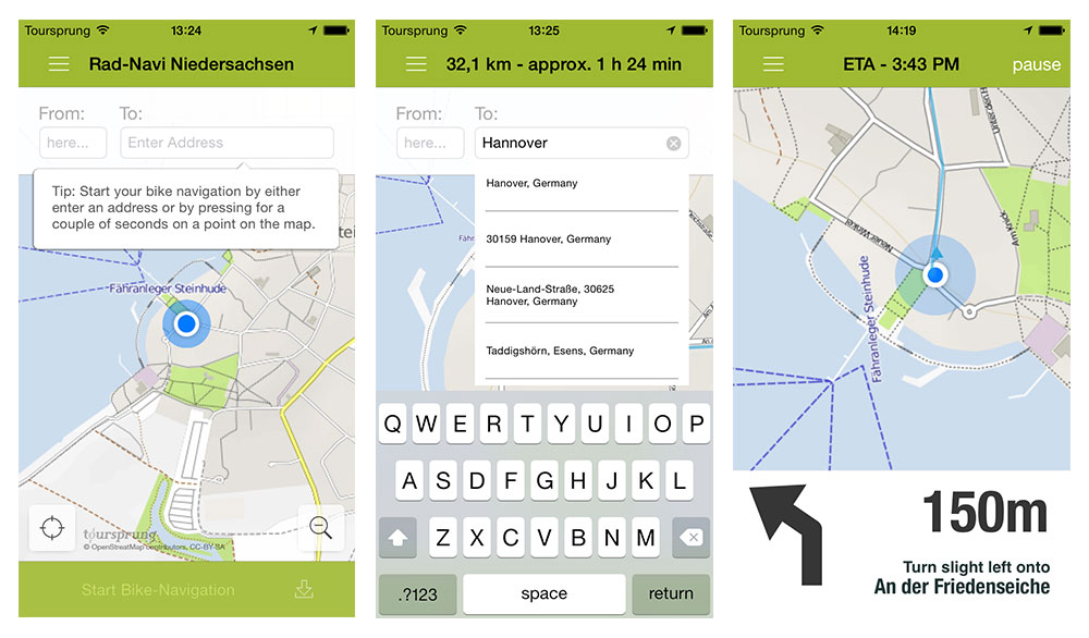 Bike Navigation App - Niedersachsen Tourism