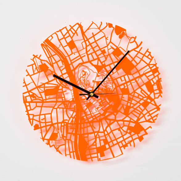 Streets Clock Orange